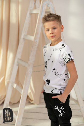 Biele chlapčenské tričko OMG - Veľkosť: 104/110