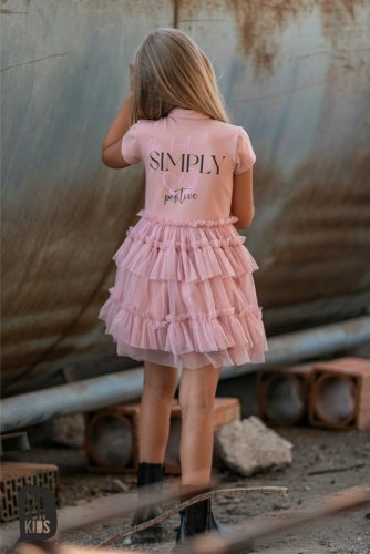 Rúžové šaty s týlovou sukňou - Veľkosť: 140/146